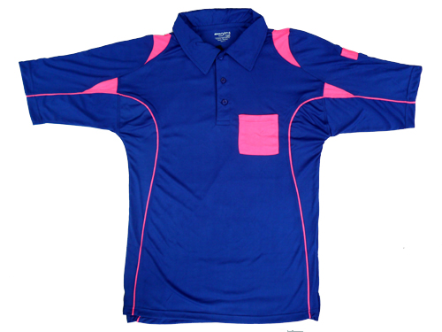 Scarylong Golf Polo Shirt - Monster - Blue and Neon Pink