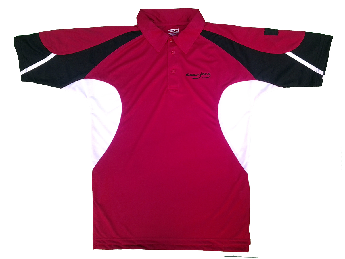 Scarylong Golf Polo Shirt - Sweet - Maroon, Black, White Scarylong Golf Polo Shirt - Sweet - Maroon, Black, White